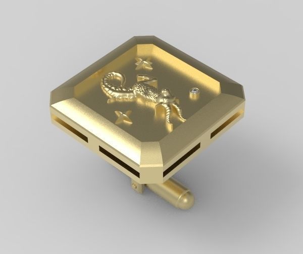 Capricorn Cufflink 3D print model_1