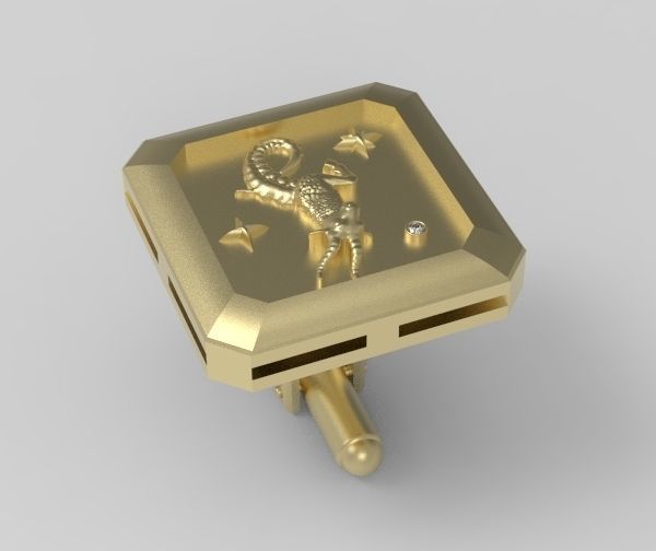 Capricorn Cufflink 3D print model_2