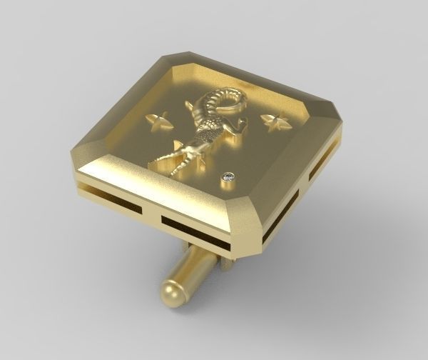 Capricorn Cufflink 3D print model_4