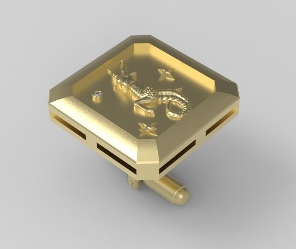 Capricorn Cufflink 3D print model_8