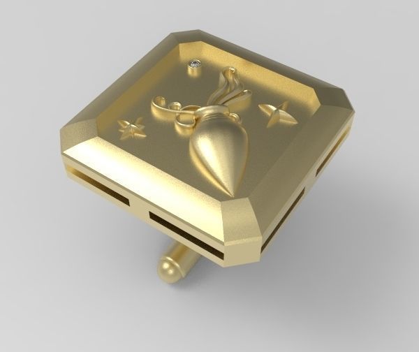 Aquarius Cufflink 3D print model_11