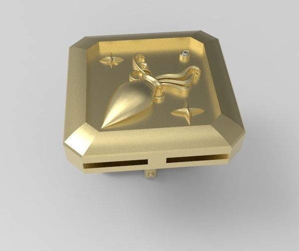Aquarius Cufflink 3D print model_13