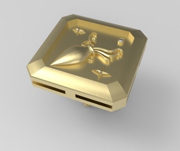 Aquarius Cufflink 3D print model_14