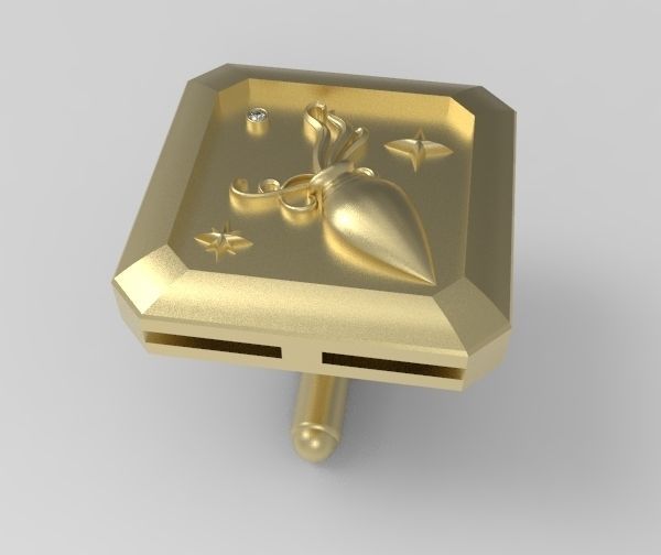 Aquarius Cufflink 3D print model_10