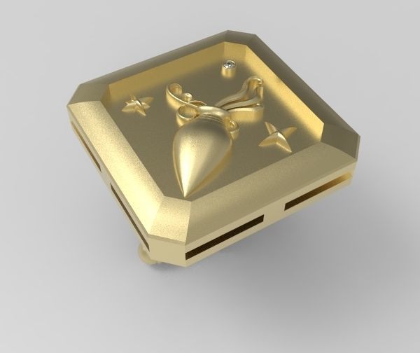 Aquarius Cufflink 3D print model_12