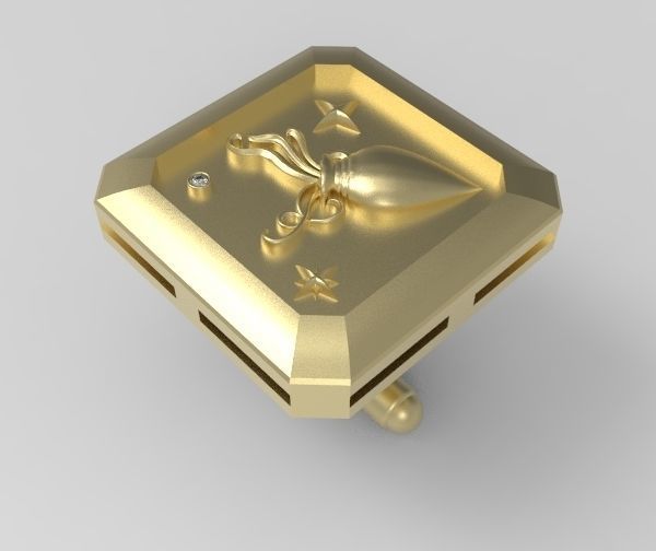 Aquarius Cufflink 3D print model_8