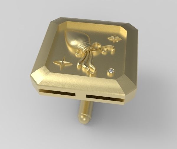 Aquarius Cufflink 3D print model_3