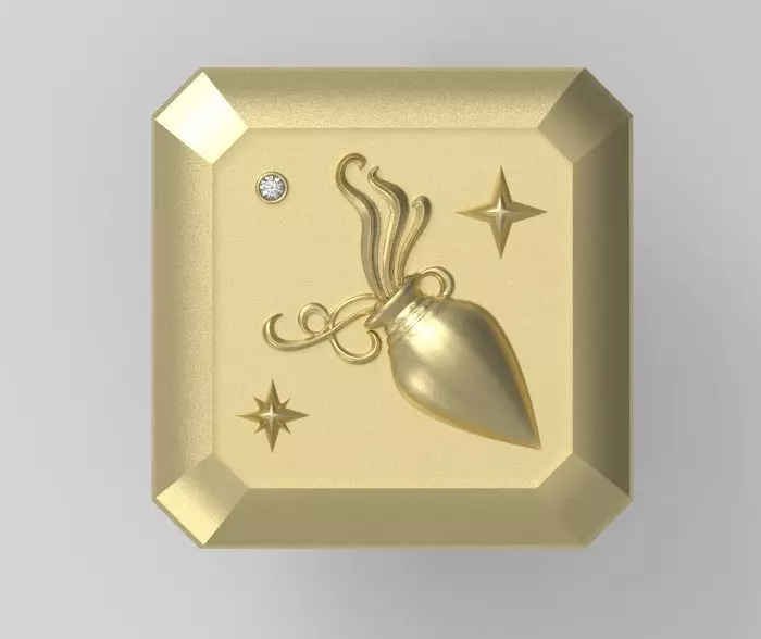 Aquarius Cufflink 3D print model_0