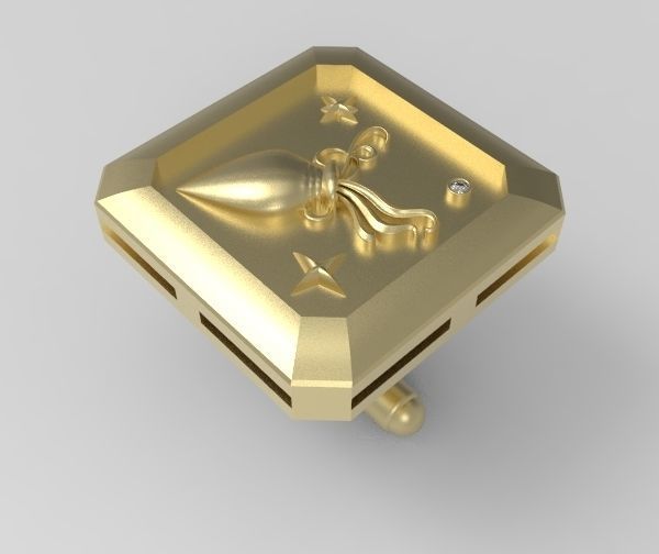Aquarius Cufflink 3D print model_1