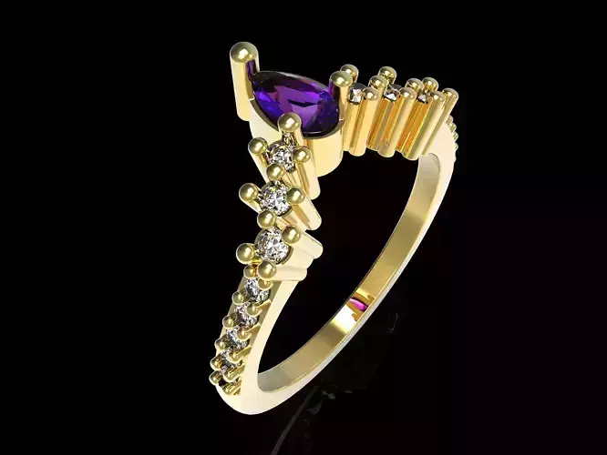 Cluster Teardrop Ring 3D print model