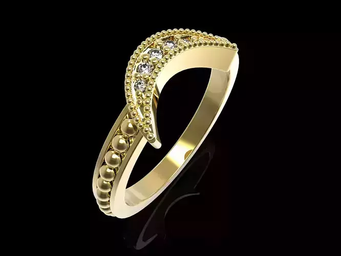 Crescent Moon Beaded Ring