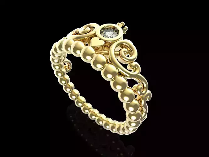 Disney Cinderella Blue Tiara Ring