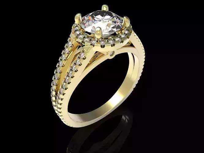 Elegant Sparkling Halo Ring