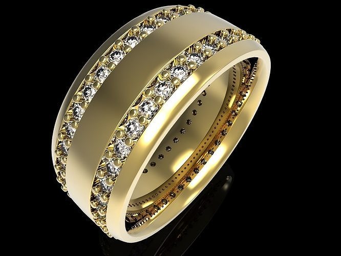 First Wishbone Two-Line Ring 3D print model