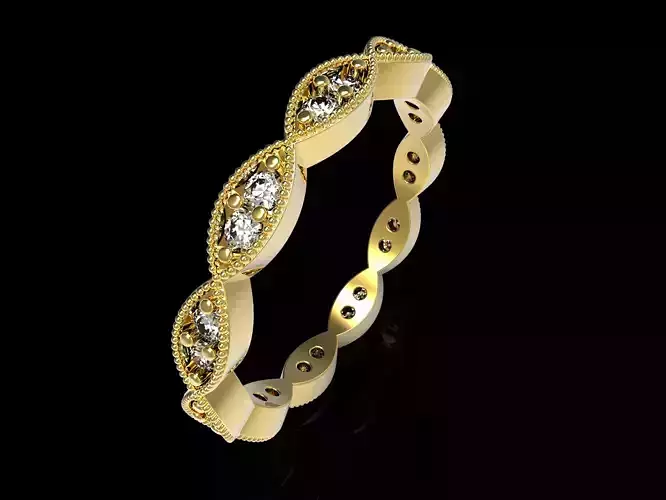 Marquise Wishbone Round Ring