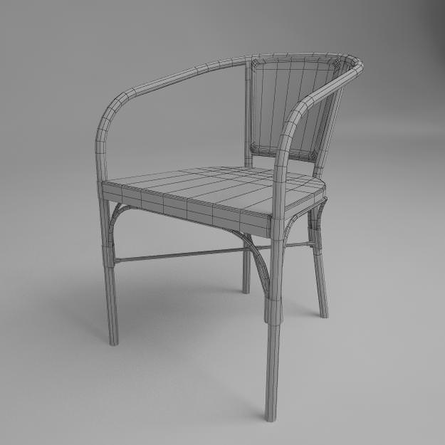 Chairs and table 3D model_5