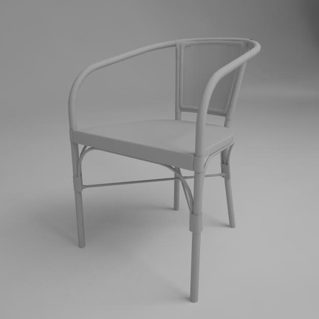 Chairs and table 3D model_4