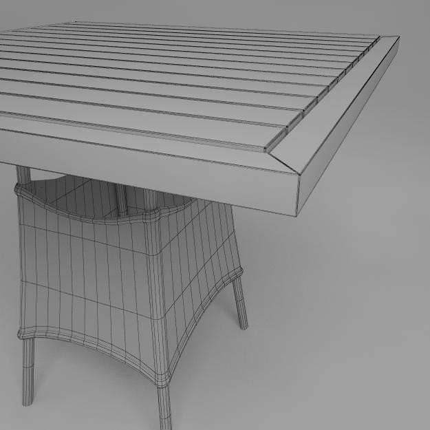 Chairs and table 3D model_3