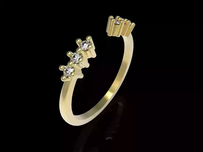 Round Prongs Open Ring