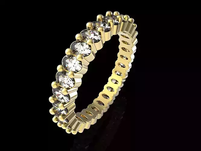 Shared Prongs Oval Ring