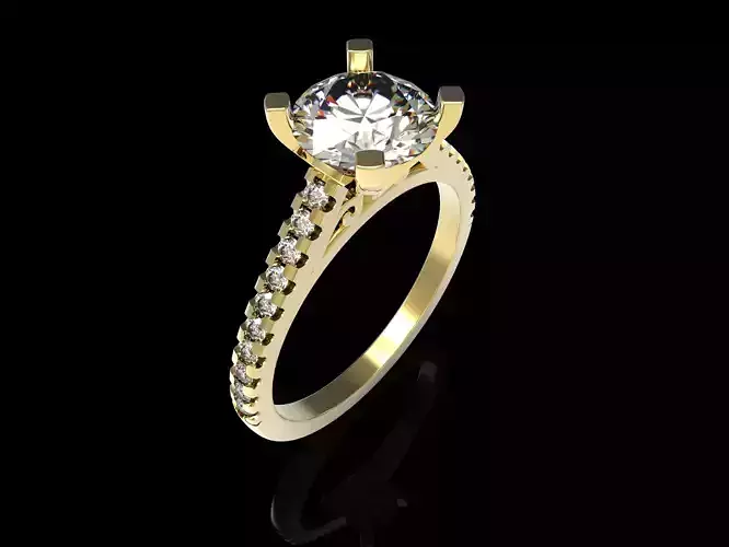 Solitaire Sparkling 4 Claw Ring