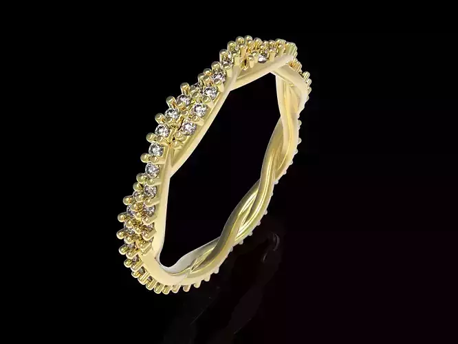 Sparkling Twisted Ring