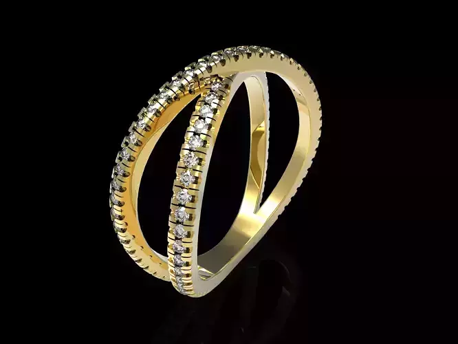 Sparkling Two Lines Ring