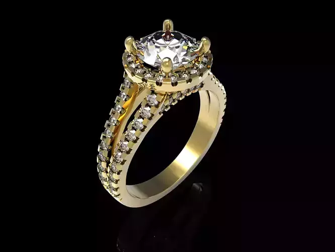 Sparkling Halo double band Ring