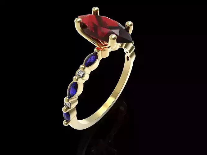 Sparkling Solitaire Marquise Ring