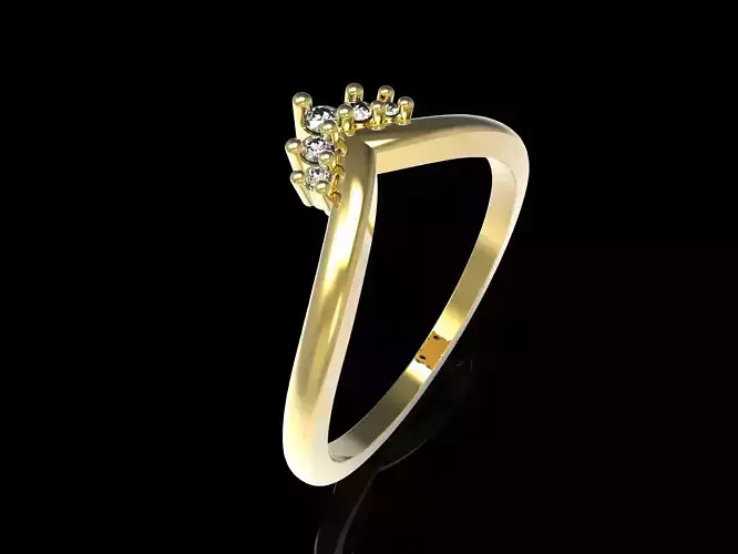 Tiara Wishbone Ring 3D print model