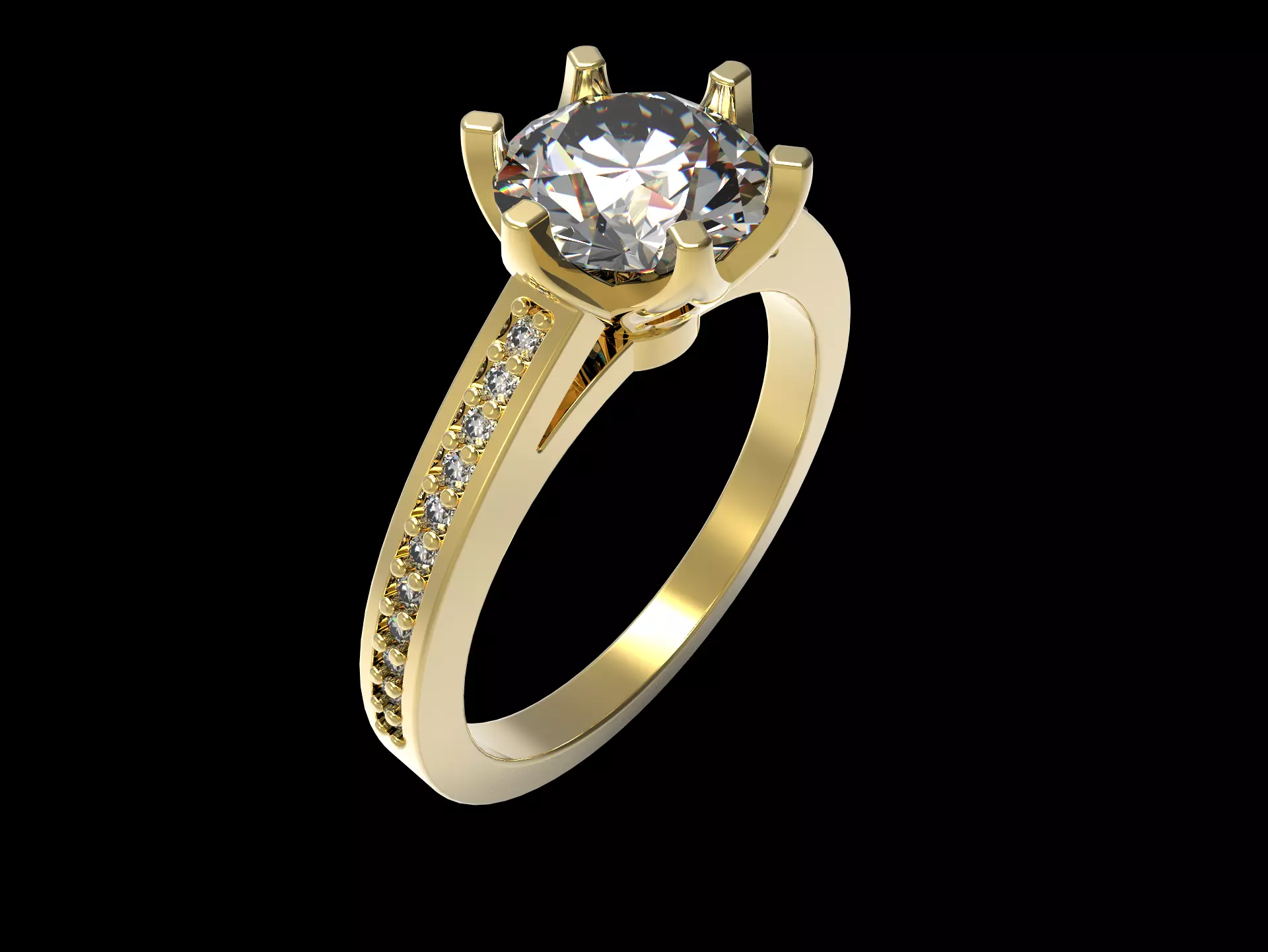  Tulip Solitaire Sparkling Ring  3D print model_0
