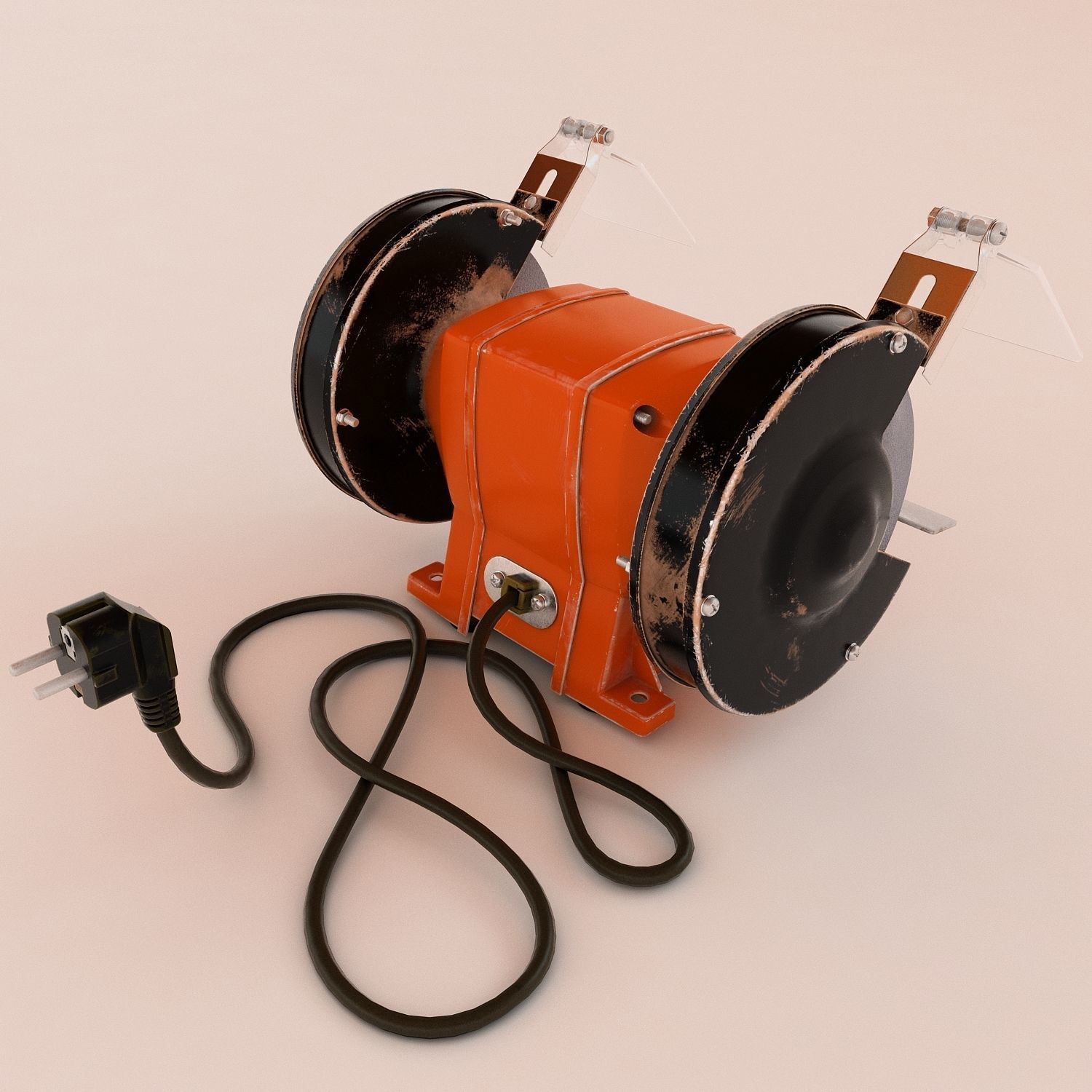 Bench grinder Low-poly 3D model_11