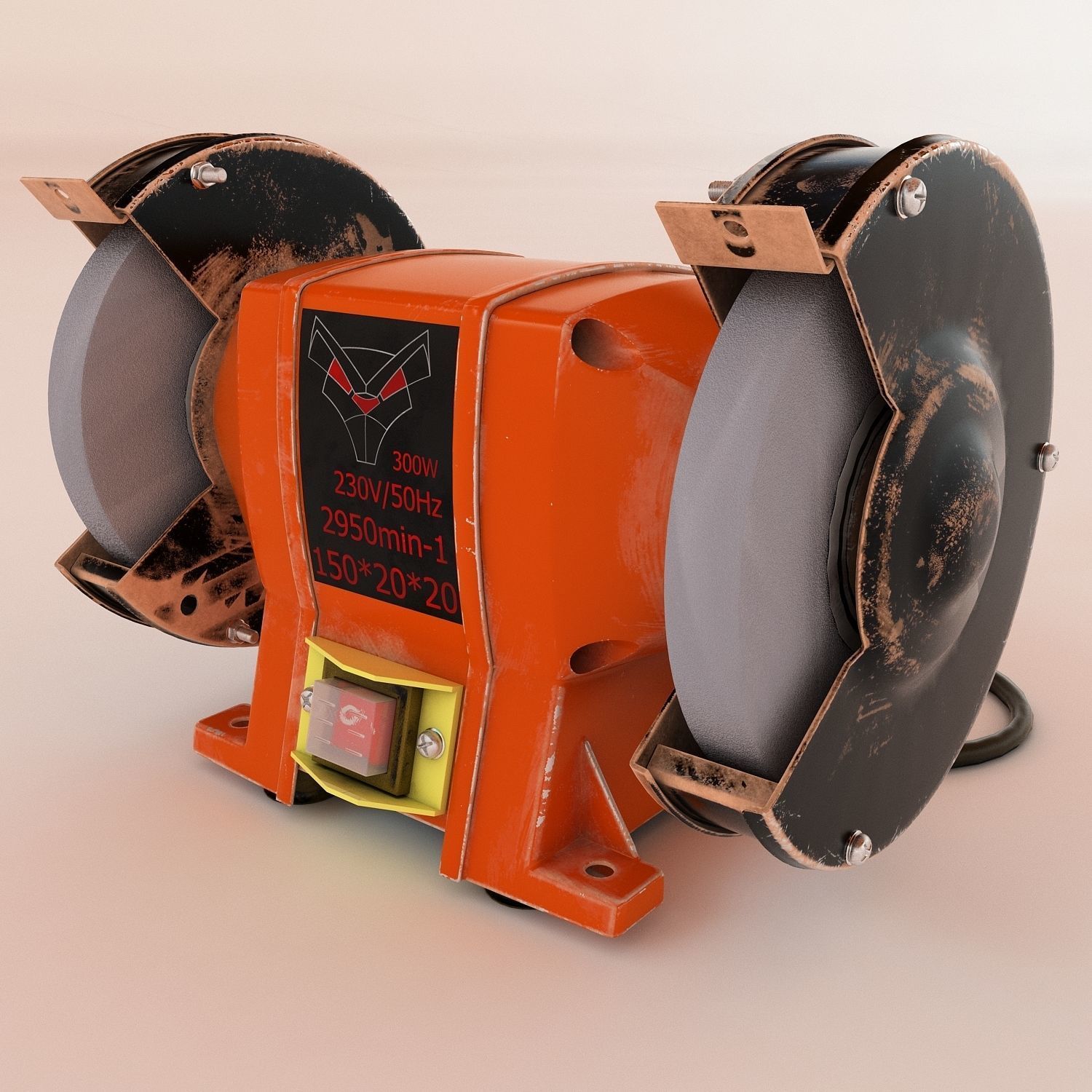 Bench grinder Low-poly 3D model_12