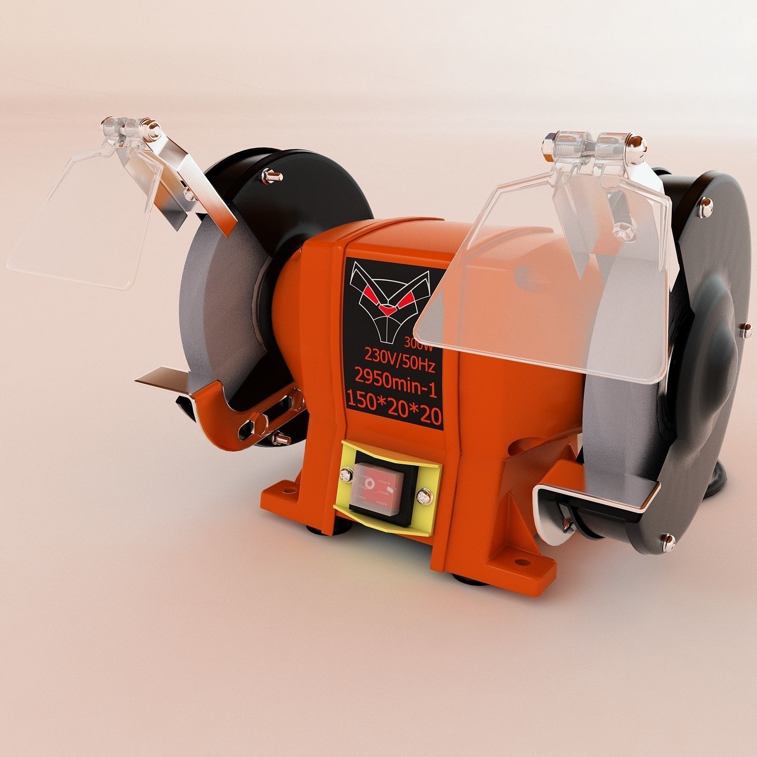 Bench grinder Low-poly 3D model_14