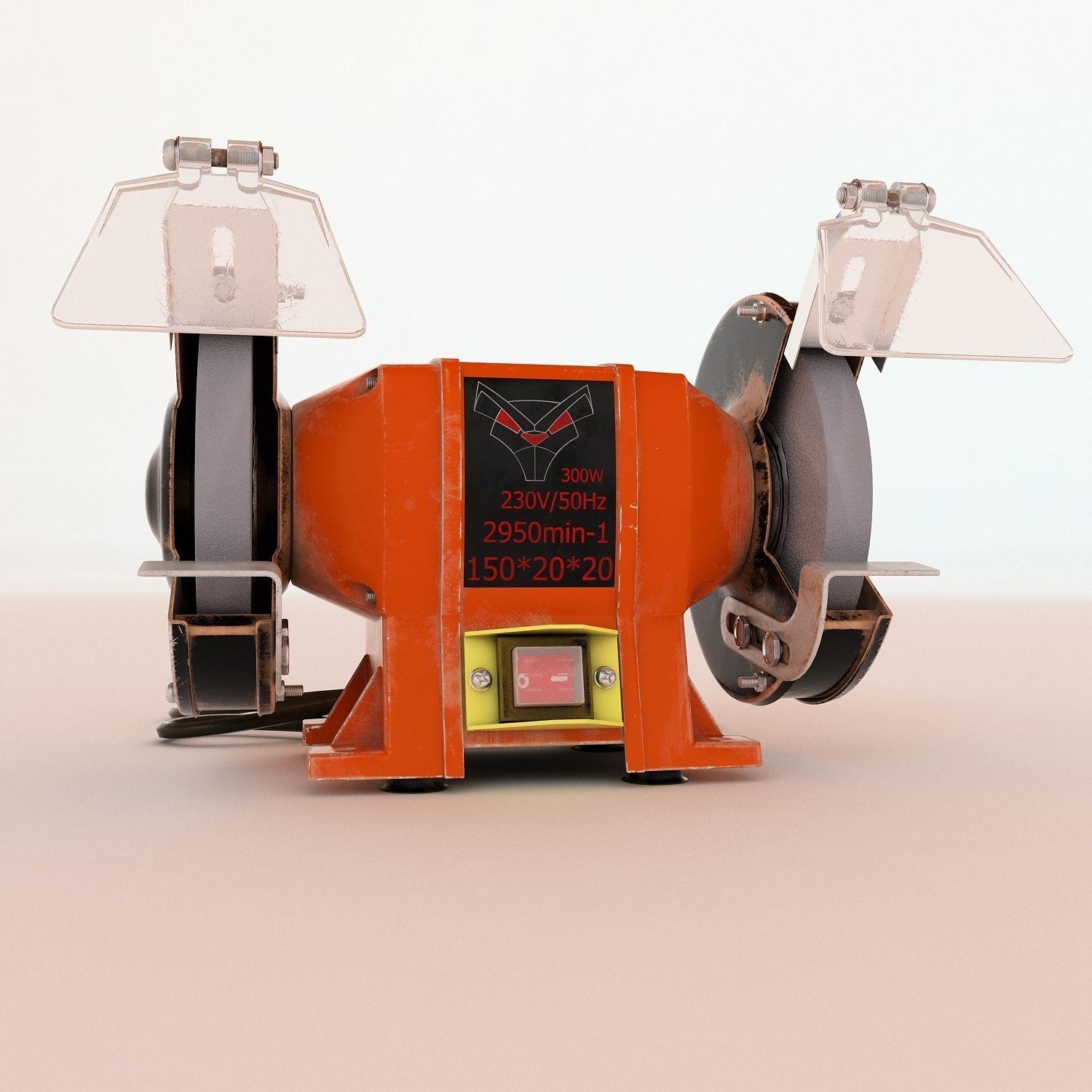 Bench grinder Low-poly 3D model_8