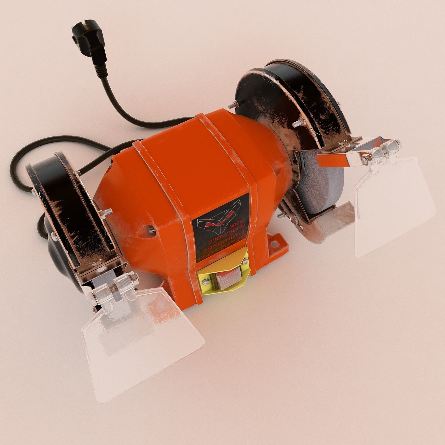 Bench grinder Low-poly 3D model_13