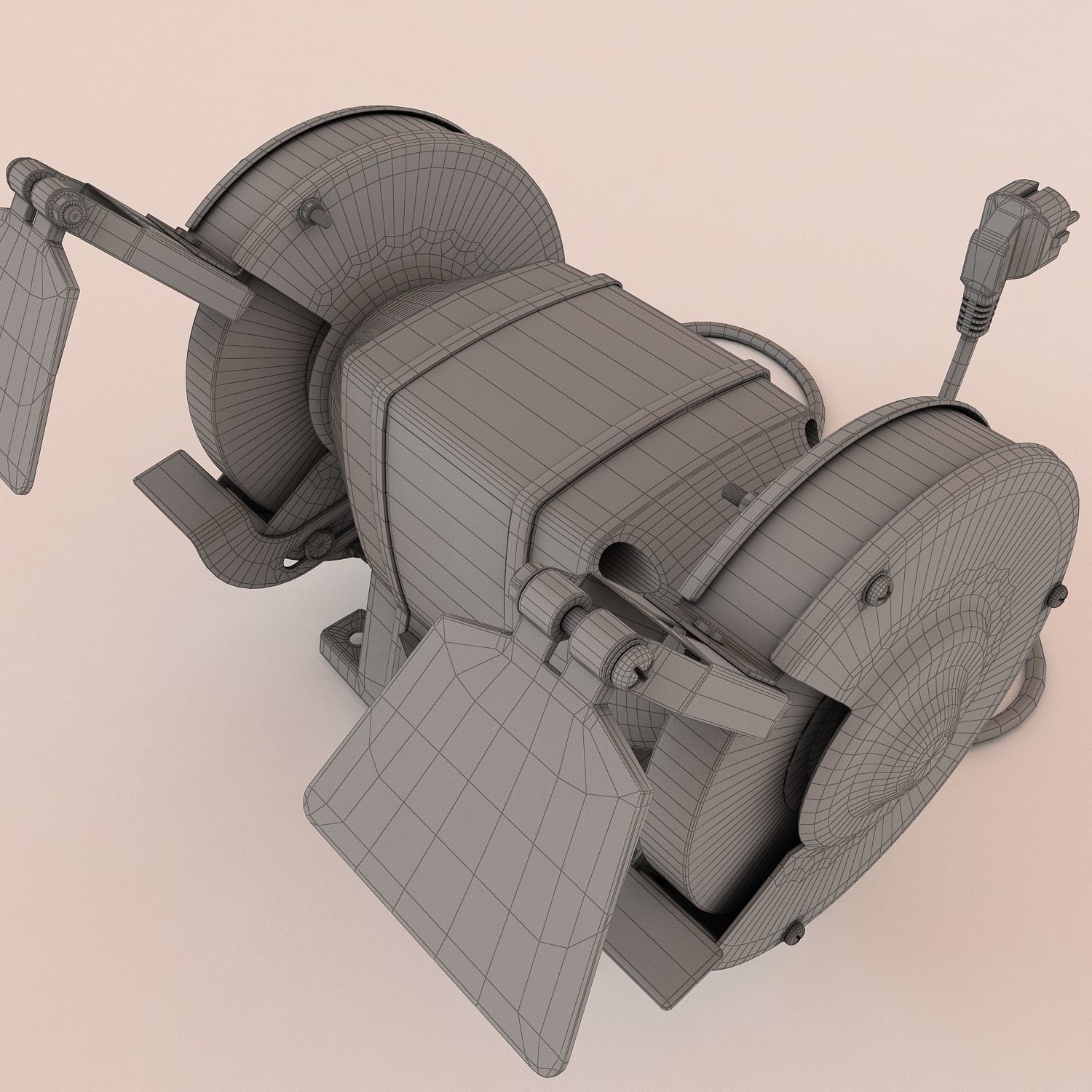 Bench grinder Low-poly 3D model_5
