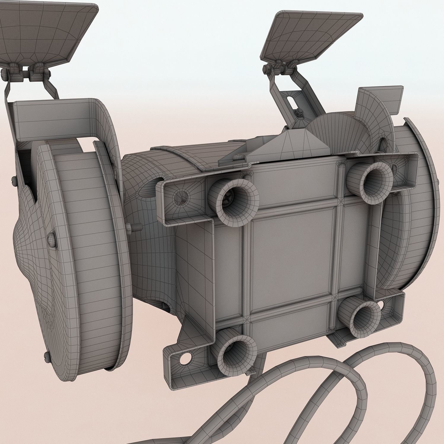 Bench grinder Low-poly 3D model_4