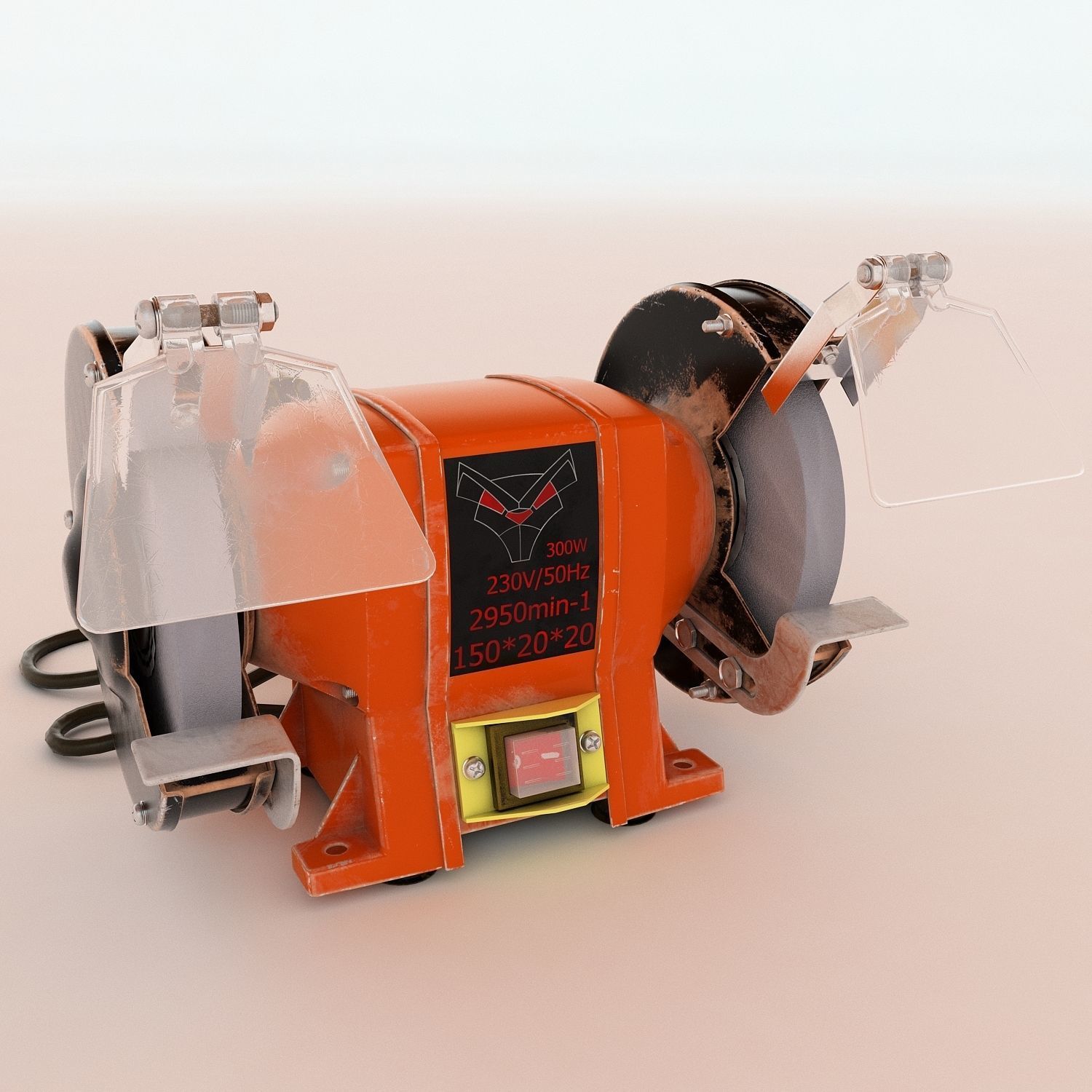 Bench grinder Low-poly 3D model_9
