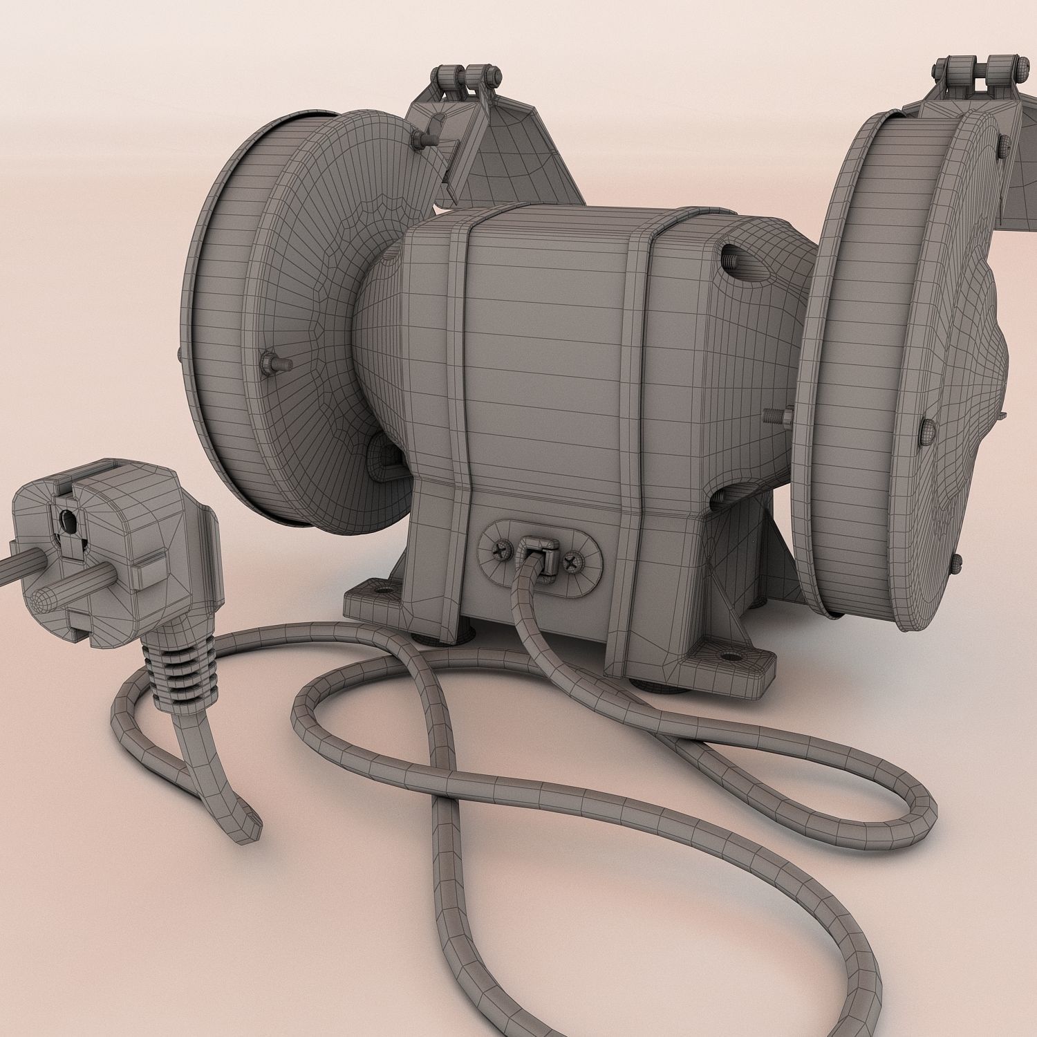 Bench grinder Low-poly 3D model_7