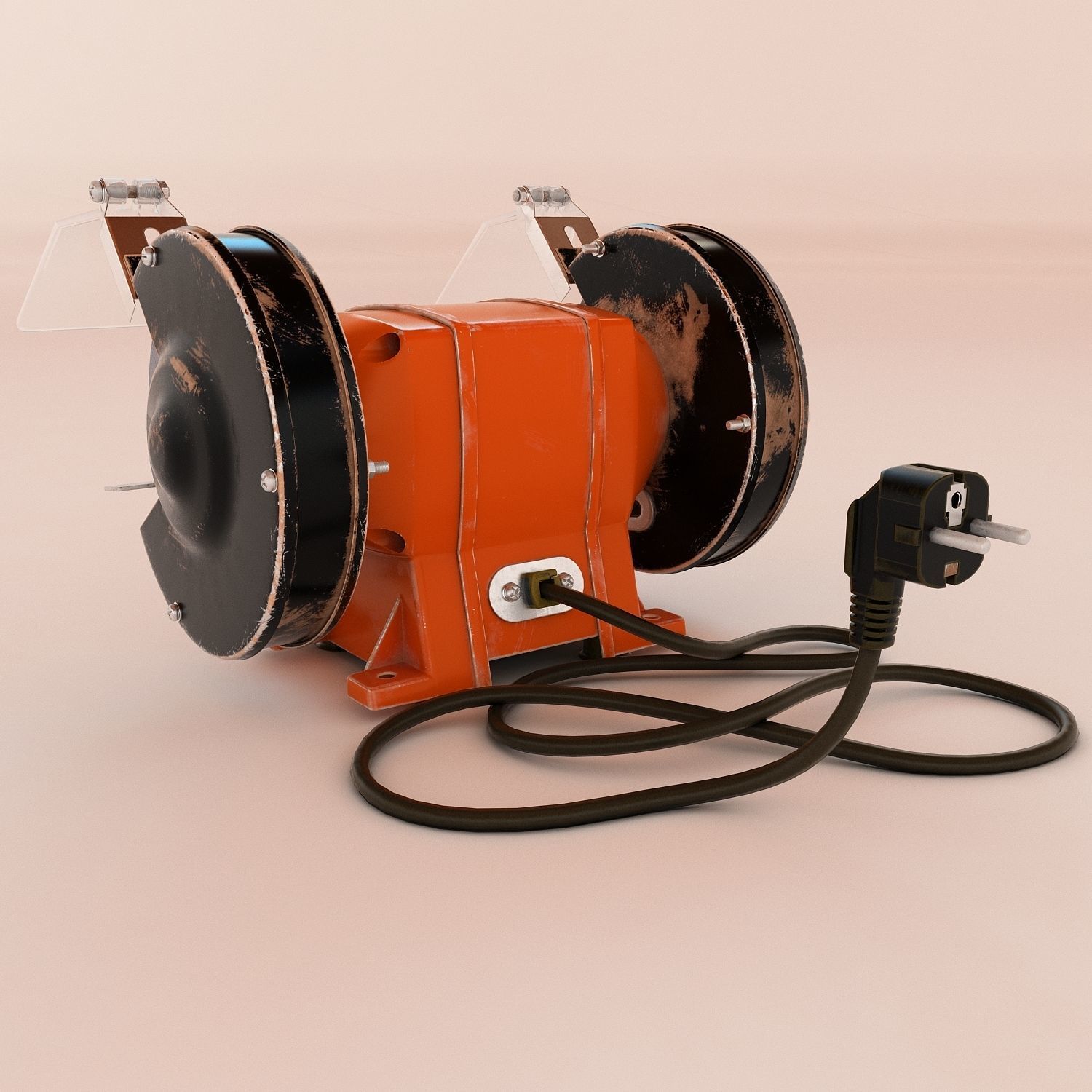 Bench grinder Low-poly 3D model_10