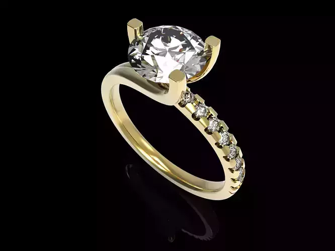 Unique Sparkling Round Ring