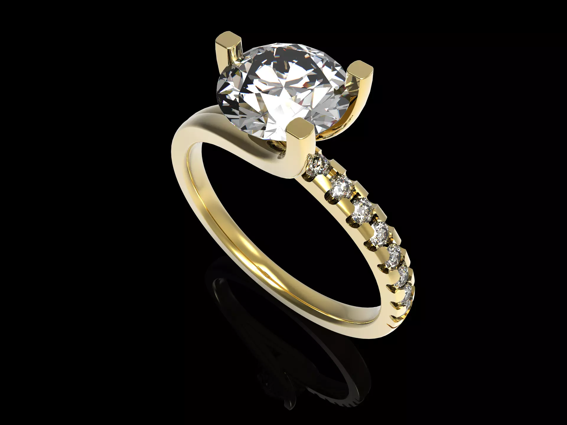 Unique Sparkling Round Ring 3D print model_0