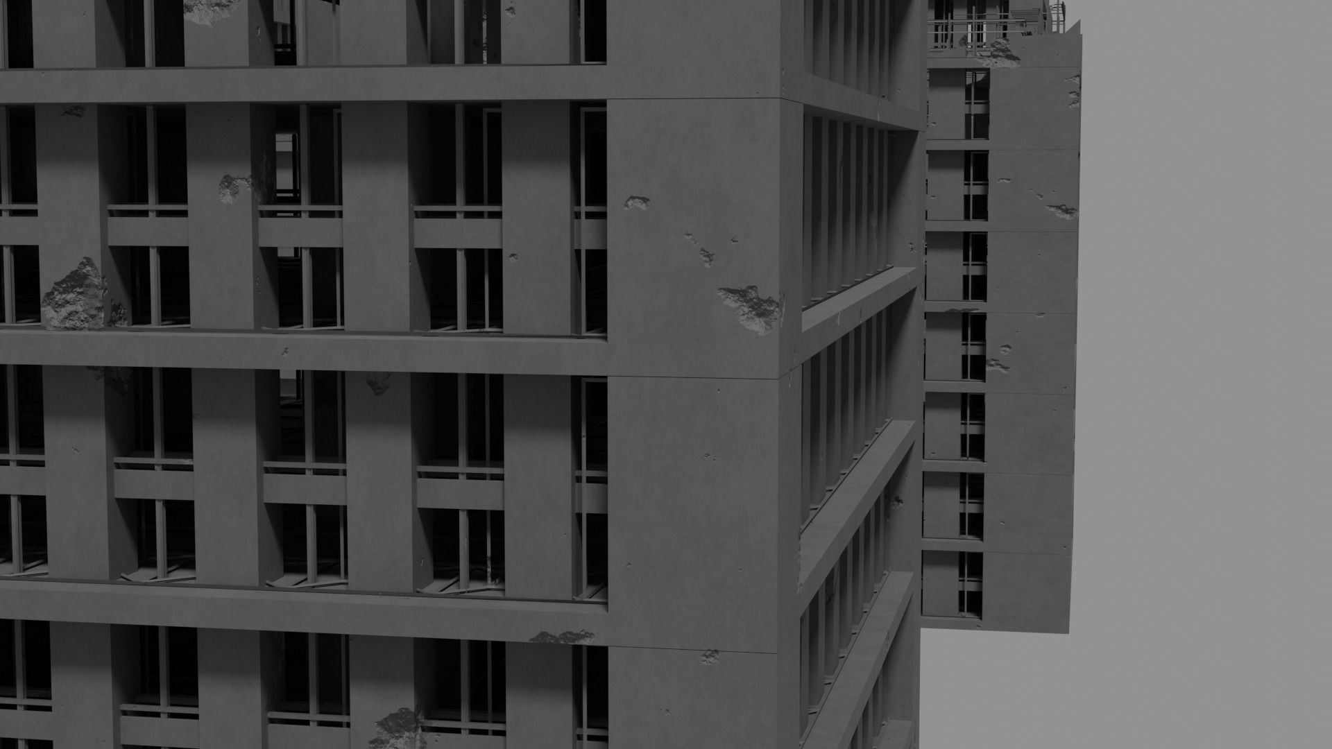 Apocalypse Destroyed City models 3D model_3