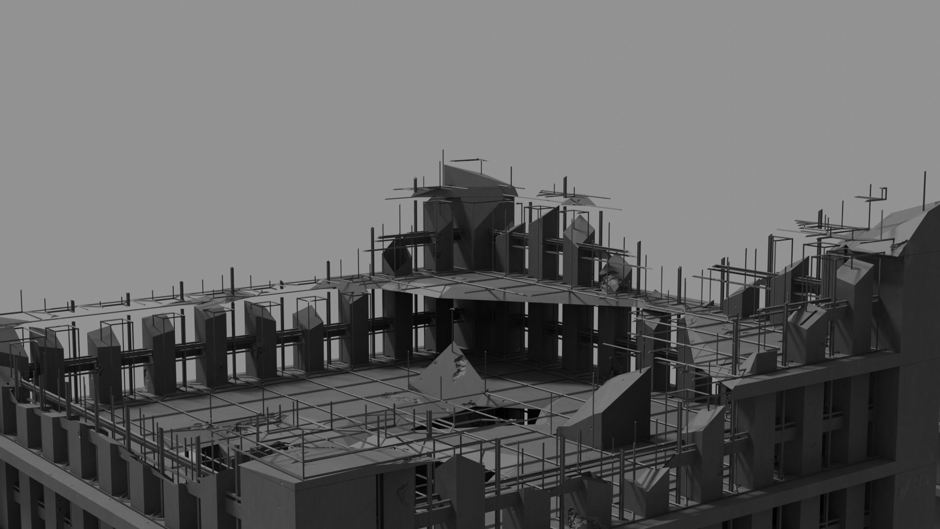 Apocalypse Destroyed City models 3D model_4