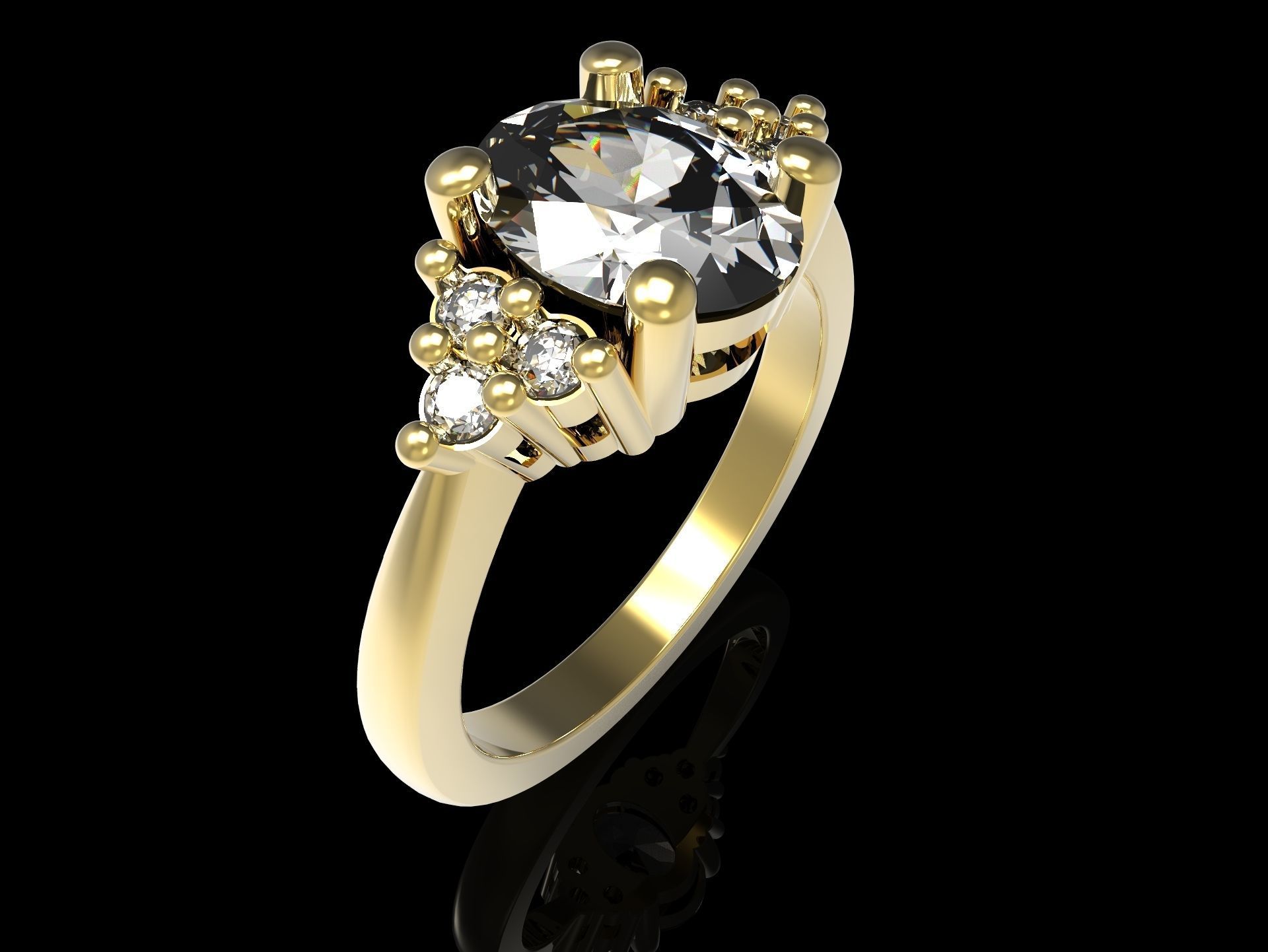 100 jewelry design rings  3D print model_14