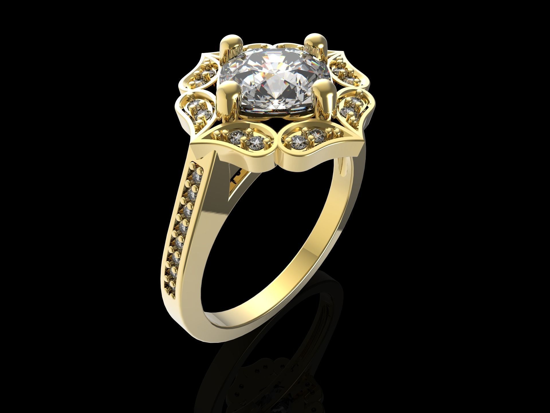 100 jewelry design rings  3D print model_21