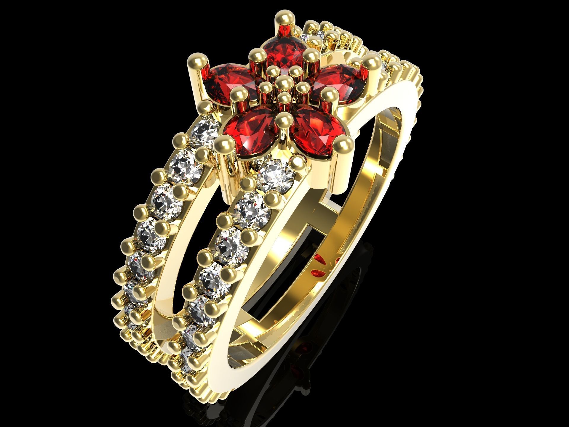 100 jewelry design rings  3D print model_76