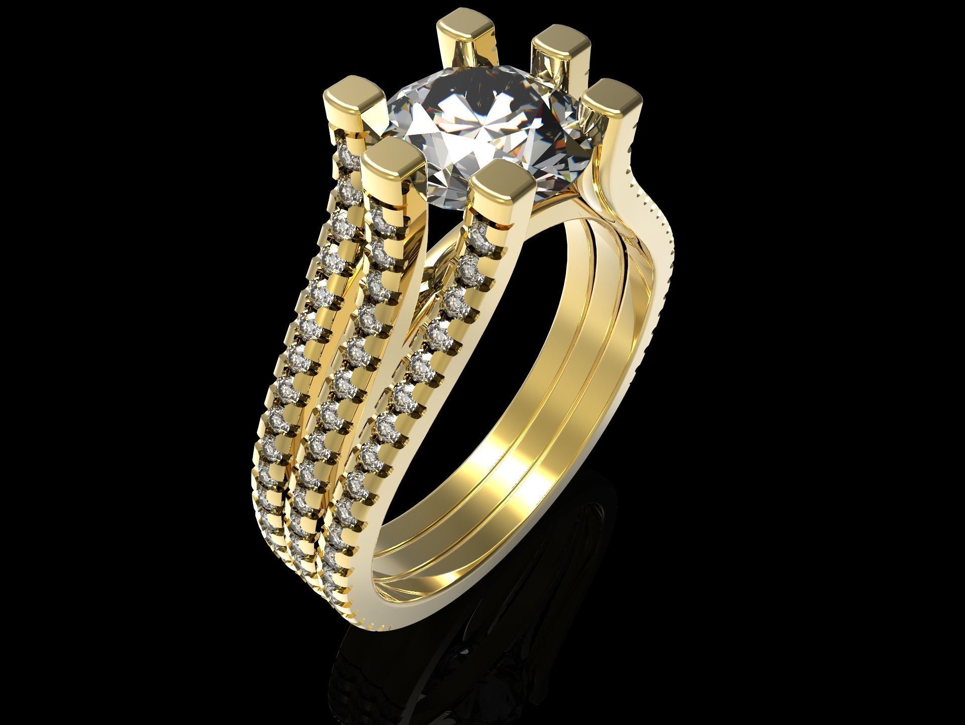 100 jewelry design rings  3D print model_24