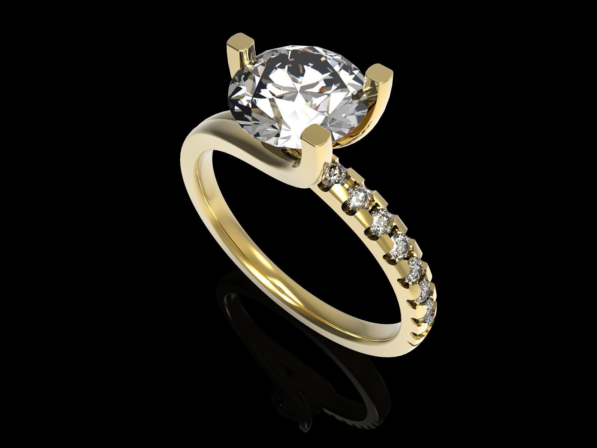 100 jewelry design rings  3D print model_95